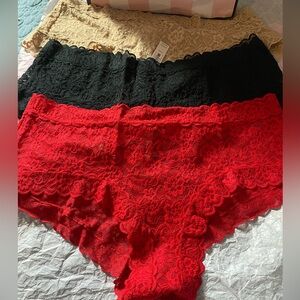 New 3 PACK Victoria’s Secret  Cheeky Lace Panties Underwear Women Size XL